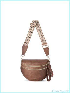 Faux Leather Crossbody Bag with Adjustable Strap and Double Zipper
